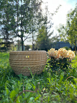 Кашпо-Вазон из искусственного ротанга карри 45 литров